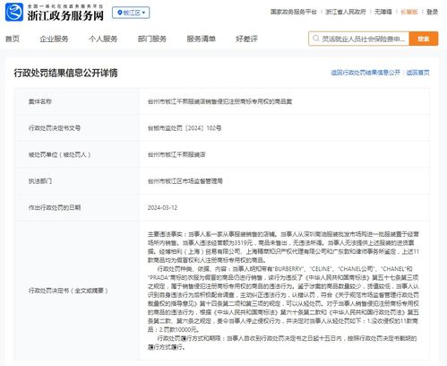 台州市椒江千熙服装店销售侵犯注册商标专用权的商品案